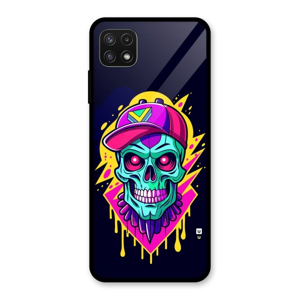 Skull In Cap Glass Back Case for Galaxy A22 5G