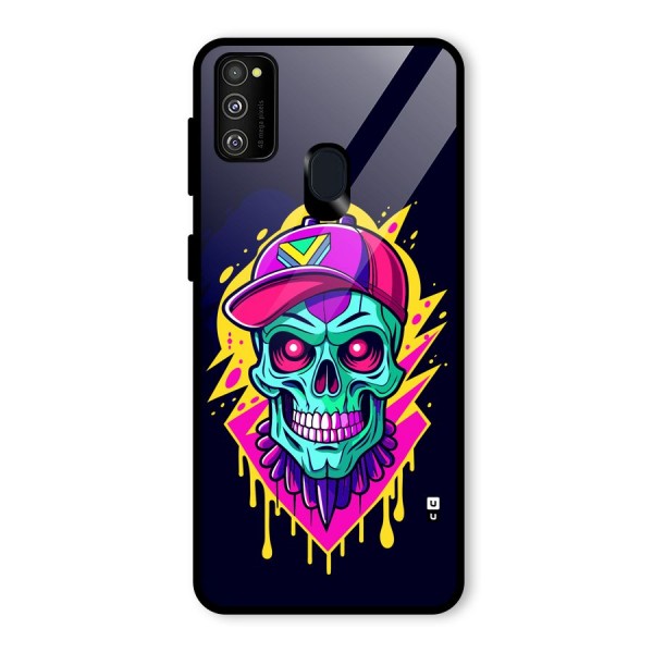 Skull In Cap Glass Back Case for Galaxy M21