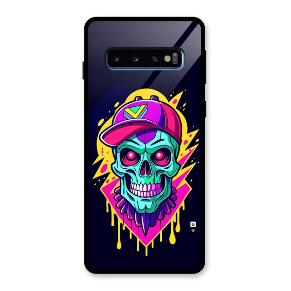 Skull In Cap Glass Back Case for Galaxy S10