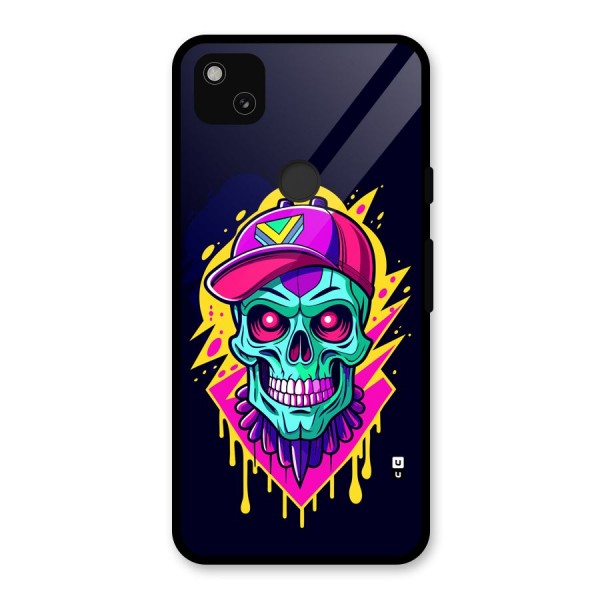 Skull In Cap Glass Back Case for Google Pixel 4a