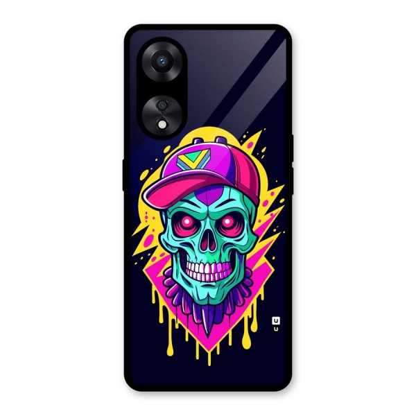 Skull In Cap Glass Back Case for Oppo A78