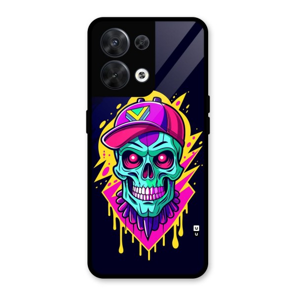 Skull In Cap Glass Back Case for Oppo Reno8 5G