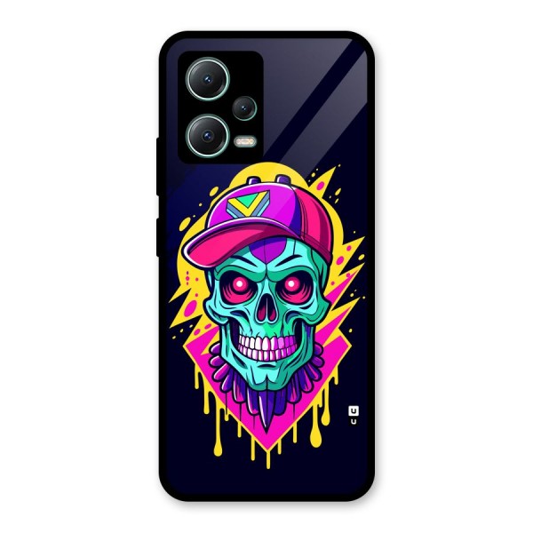 Skull In Cap Glass Back Case for Poco X5