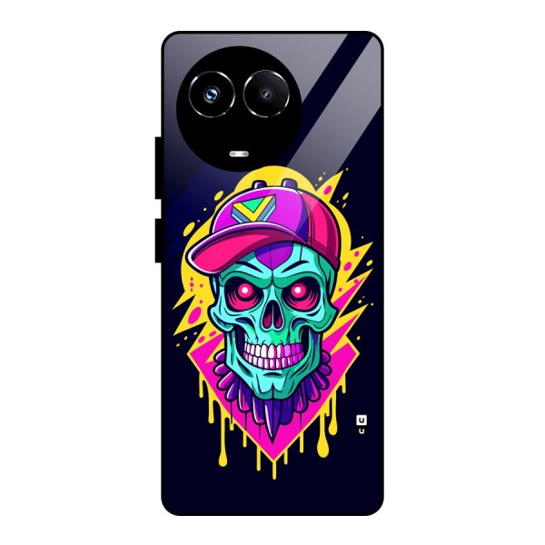 Skull In Cap Glass Back Case for Realme 11X