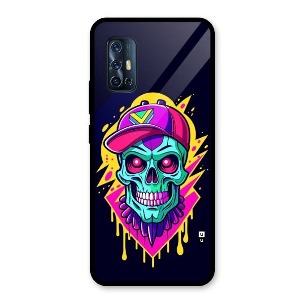 Skull In Cap Glass Back Case for Vivo V17