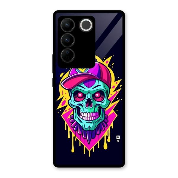 Skull In Cap Glass Back Case for Vivo V27 Pro