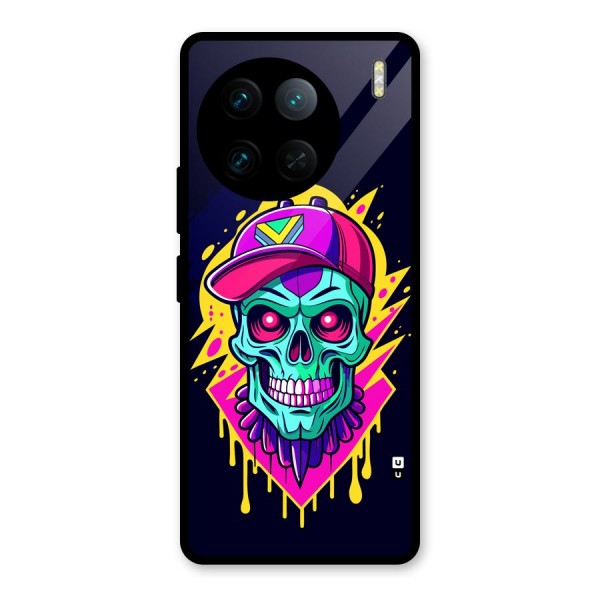 Skull In Cap Glass Back Case for Vivo X90 Pro