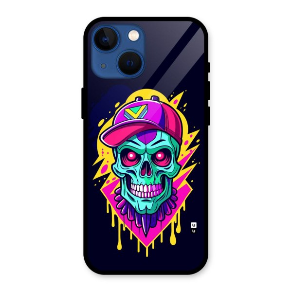 Skull In Cap Glass Back Case for iPhone 13 Mini