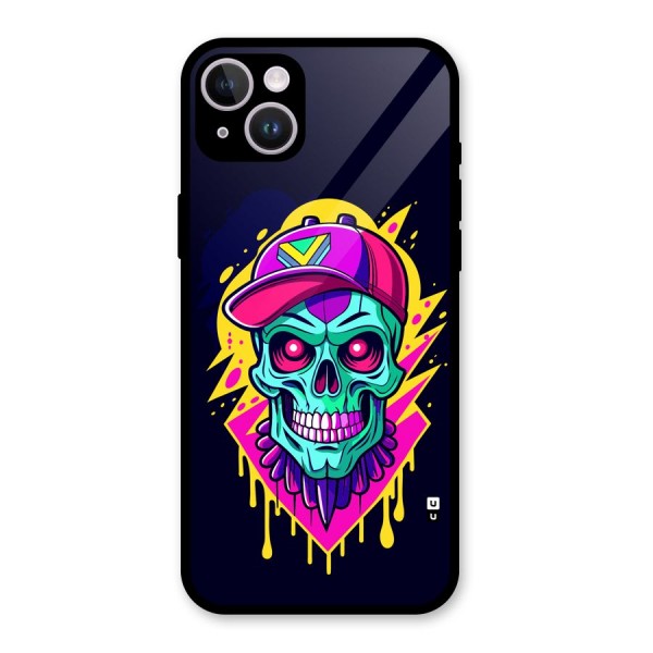 Skull In Cap Glass Back Case for iPhone 14 Plus