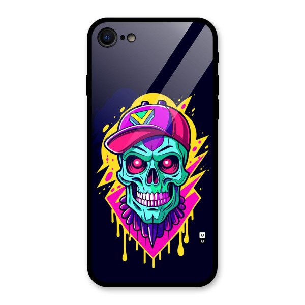 Skull In Cap Glass Back Case for iPhone 7