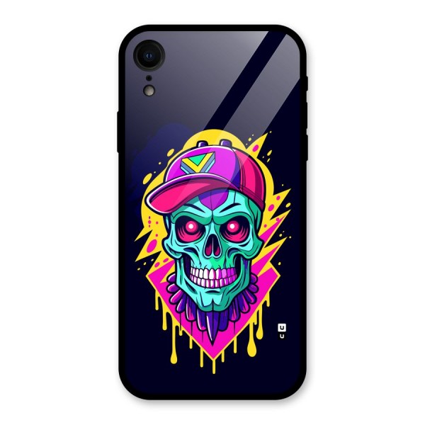 Skull In Cap Glass Back Case for iPhone XR