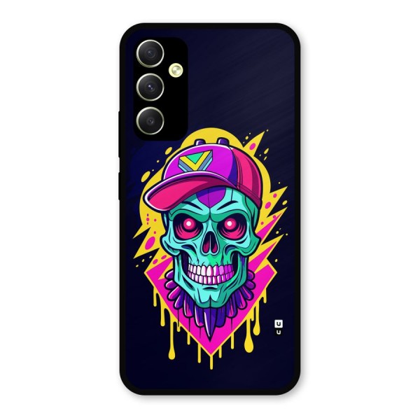 Skull In Cap Metal Back Case for Galaxy A34