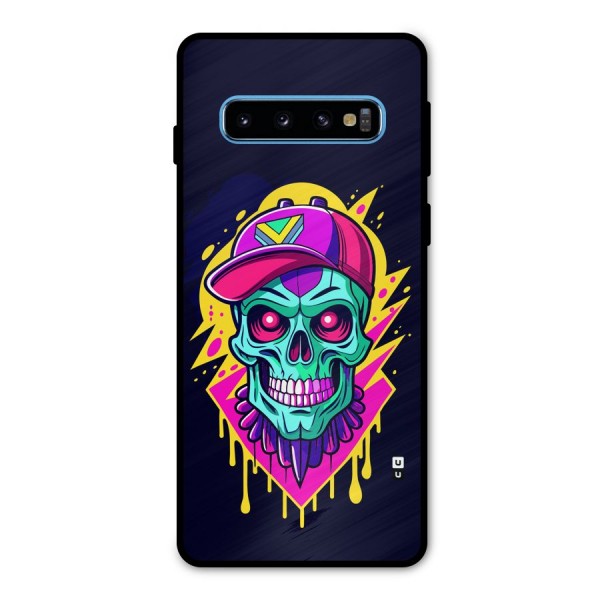 Skull In Cap Metal Back Case for Galaxy S10