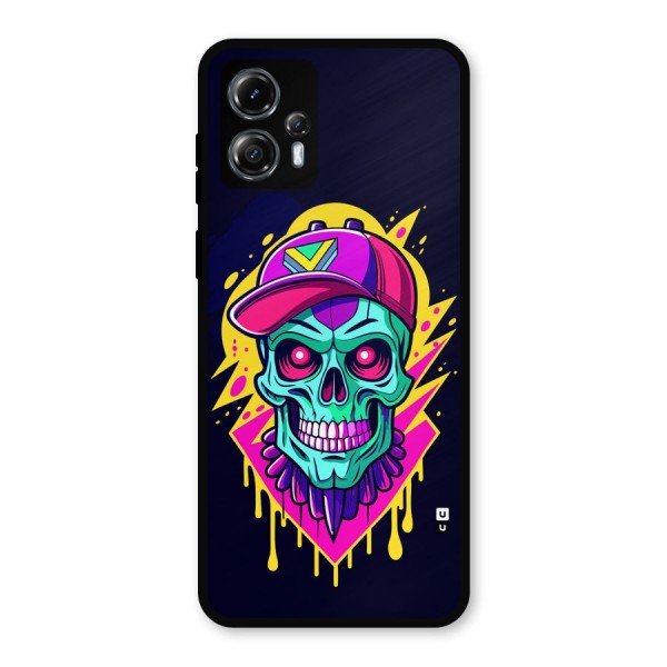 Skull In Cap Metal Back Case for Moto G13