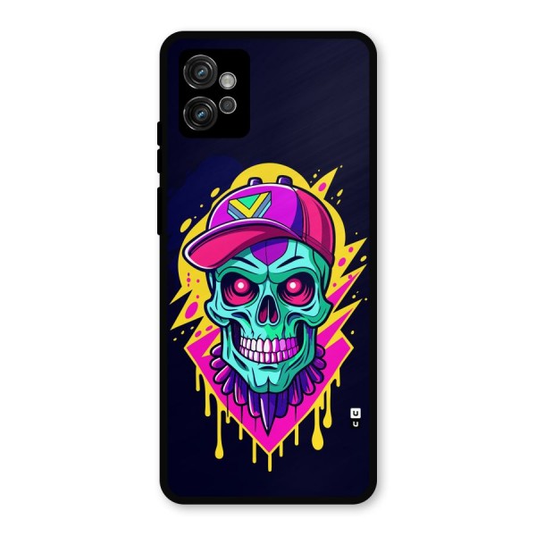 Skull In Cap Metal Back Case for Moto G32