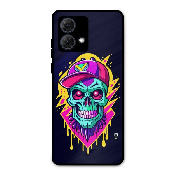 Skull In Cap Metal Back Case for Moto G84