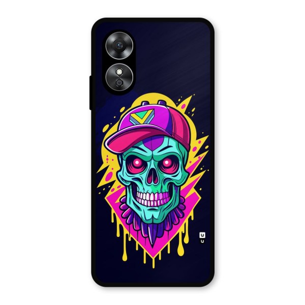 Skull In Cap Metal Back Case for Oppo A17