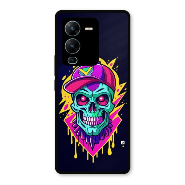 Skull In Cap Metal Back Case for Vivo V25 Pro