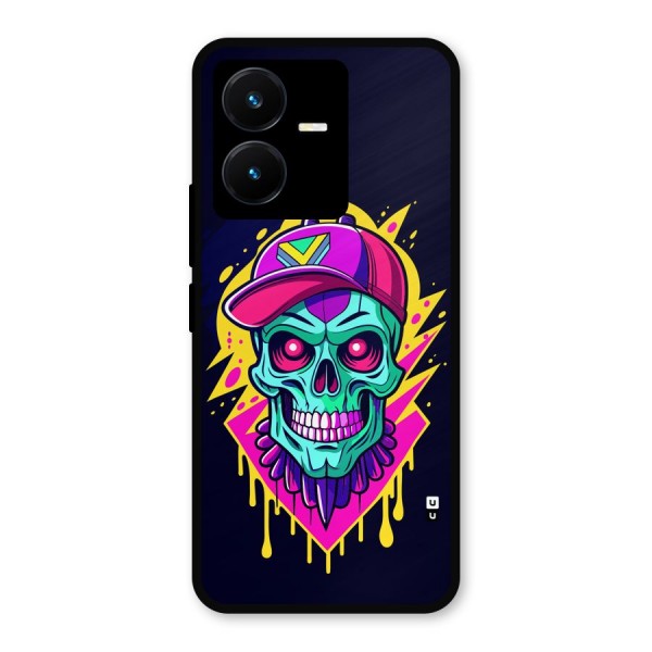 Skull In Cap Metal Back Case for Vivo Y22s