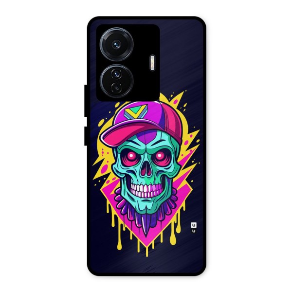 Skull In Cap Metal Back Case for iQOO Z6