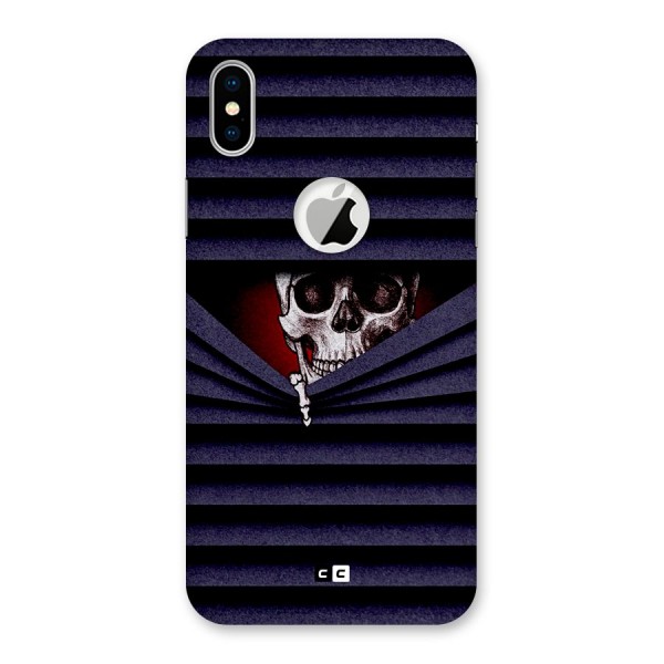 Skull Peak Back Case for iPhone XS Logo Cut