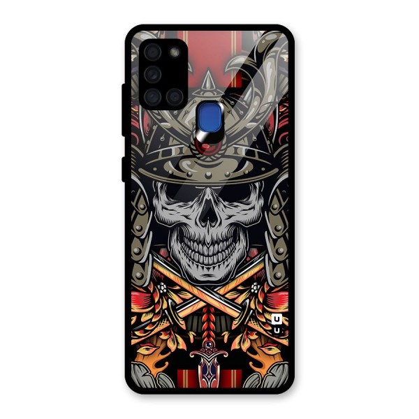 Skull Swords Snakes Glass Back Case for Galaxy A21s