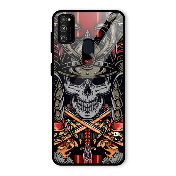 Skull Swords Snakes Glass Back Case for Galaxy M21