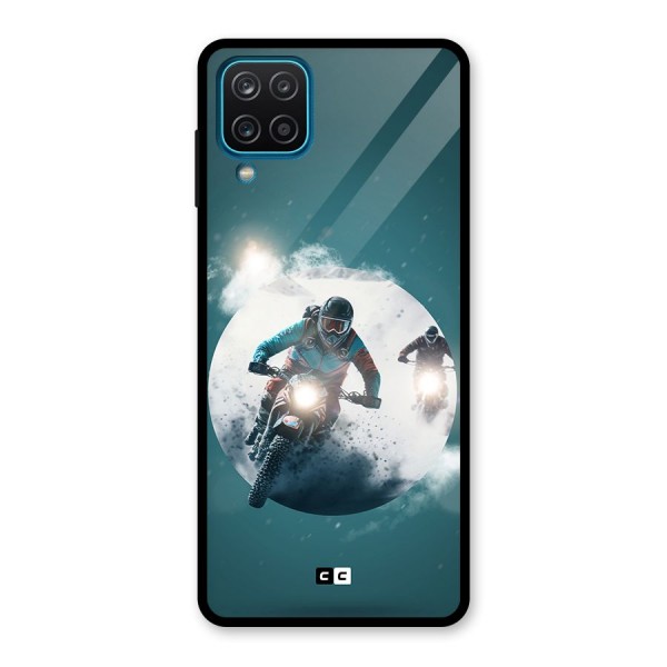 Sky Biker Glass Back Case for Galaxy A12