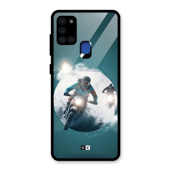 Sky Biker Glass Back Case for Galaxy A21s