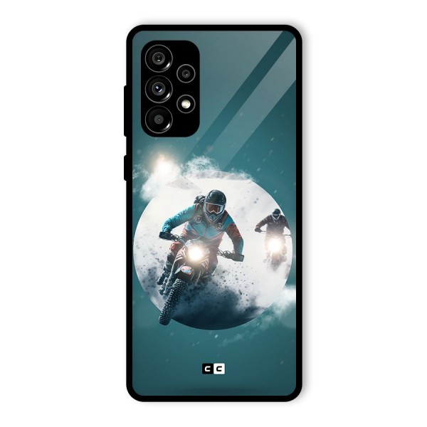 Sky Biker Glass Back Case for Galaxy A73 5G