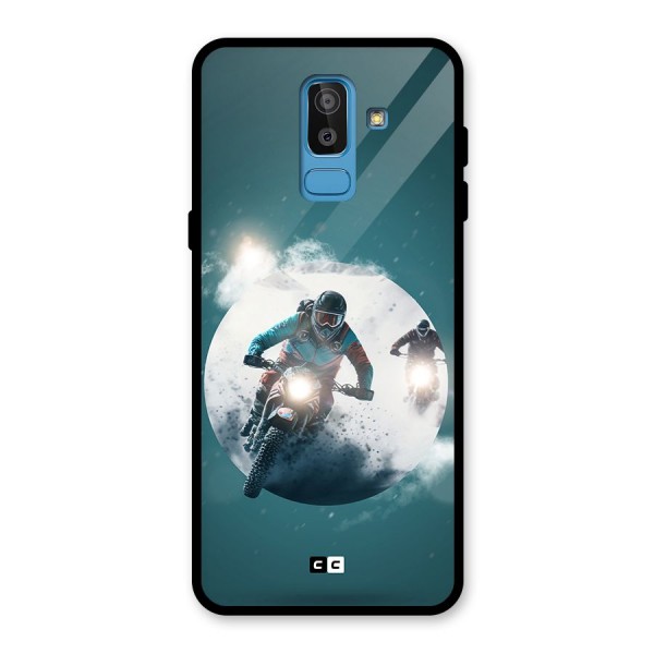 Sky Biker Glass Back Case for Galaxy J8