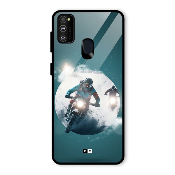 Sky Biker Glass Back Case for Galaxy M21