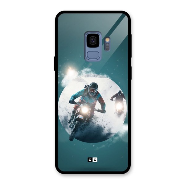 Sky Biker Glass Back Case for Galaxy S9