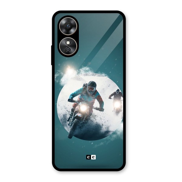 Sky Biker Glass Back Case for Oppo A17