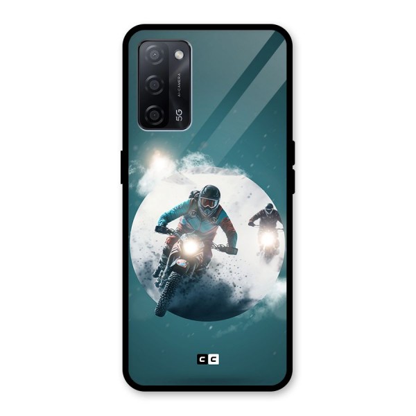 Sky Biker Glass Back Case for Oppo A53s 5G