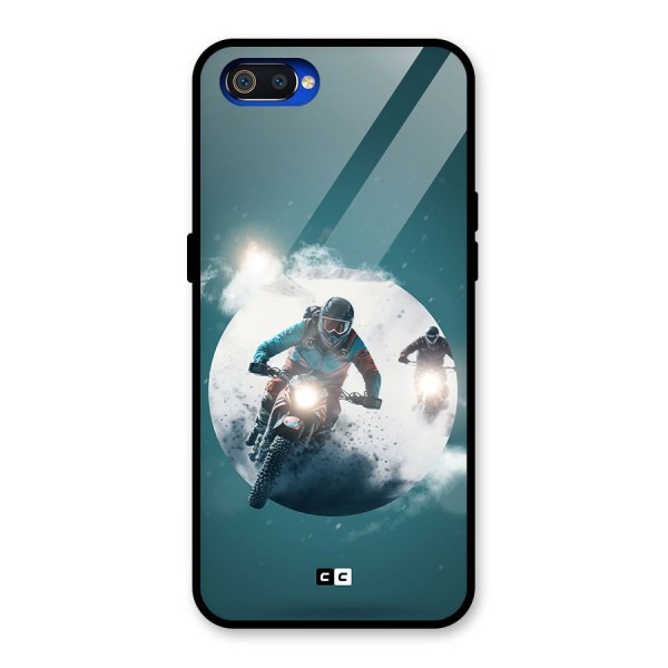 Sky Biker Glass Back Case for Realme C2