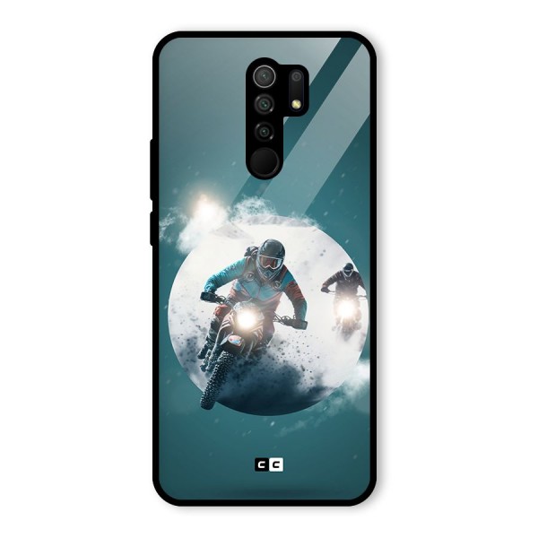 Sky Biker Glass Back Case for Redmi 9 Prime