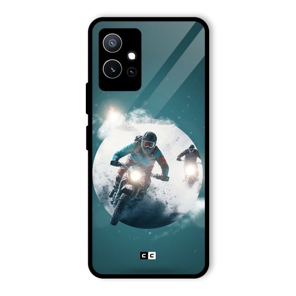 Sky Biker Glass Back Case for Vivo T1 5G