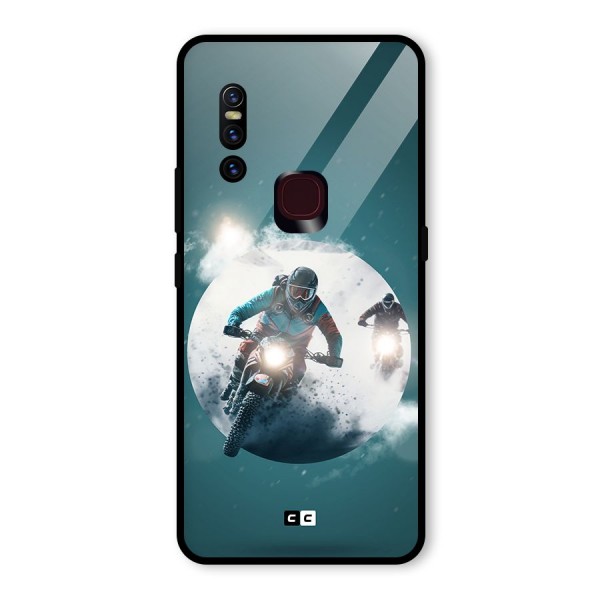 Sky Biker Glass Back Case for Vivo V15