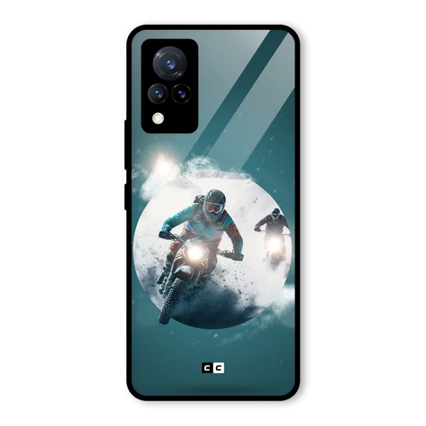 Sky Biker Glass Back Case for Vivo V21 5G