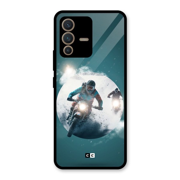 Sky Biker Glass Back Case for Vivo V23 5G