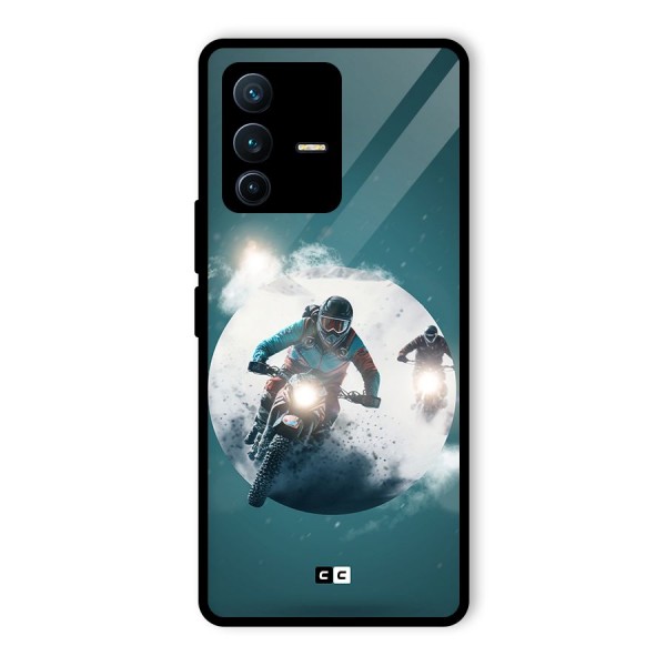 Sky Biker Glass Back Case for Vivo V23 Pro