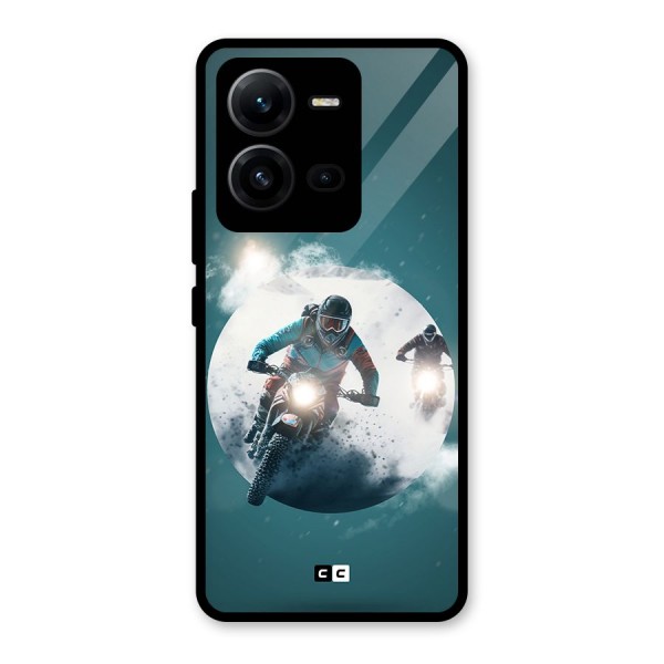 Sky Biker Glass Back Case for Vivo V25