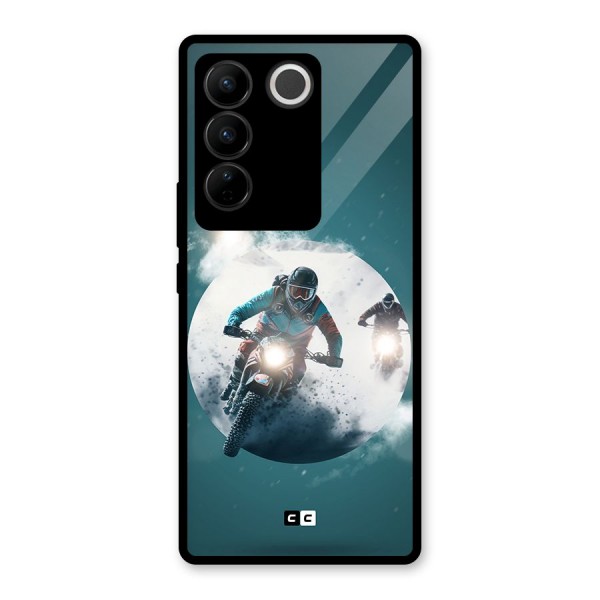 Sky Biker Glass Back Case for Vivo V27