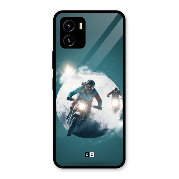 Sky Biker Glass Back Case for Vivo Y15s