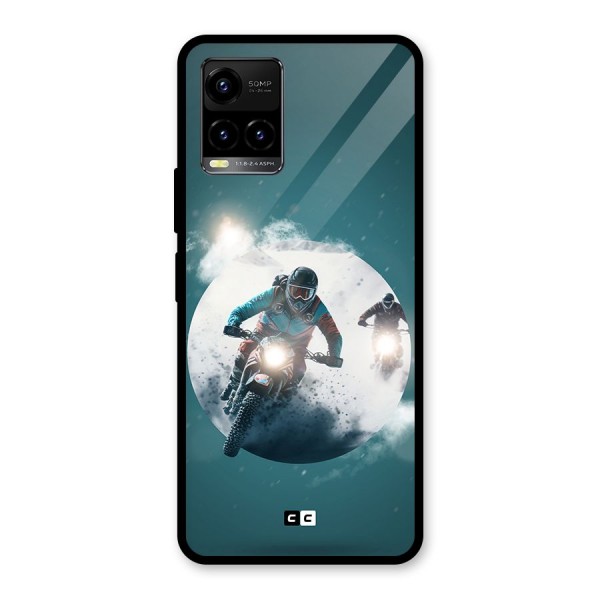 Sky Biker Glass Back Case for Vivo Y21A