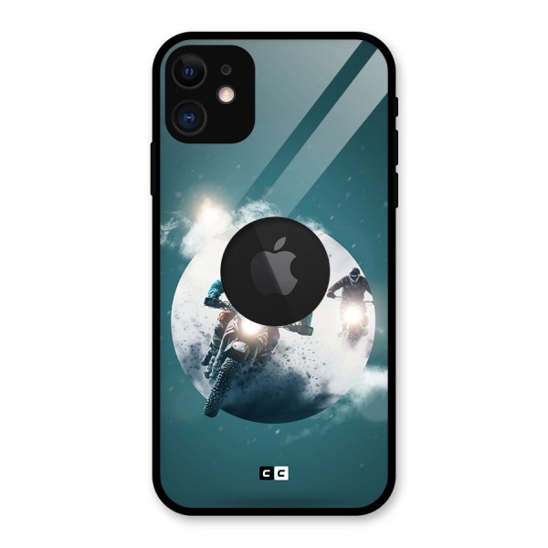 Sky Biker Glass Back Case for iPhone 11 Logo Cut