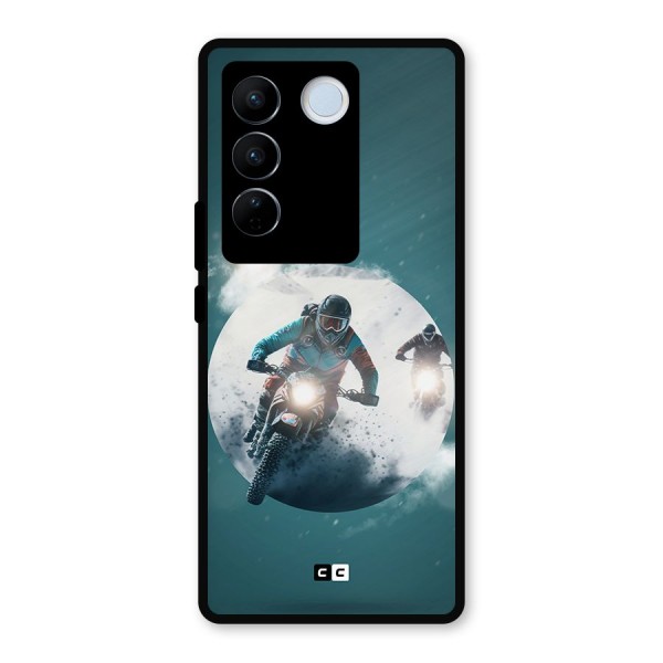 Sky Biker Metal Back Case for Vivo V27 Pro