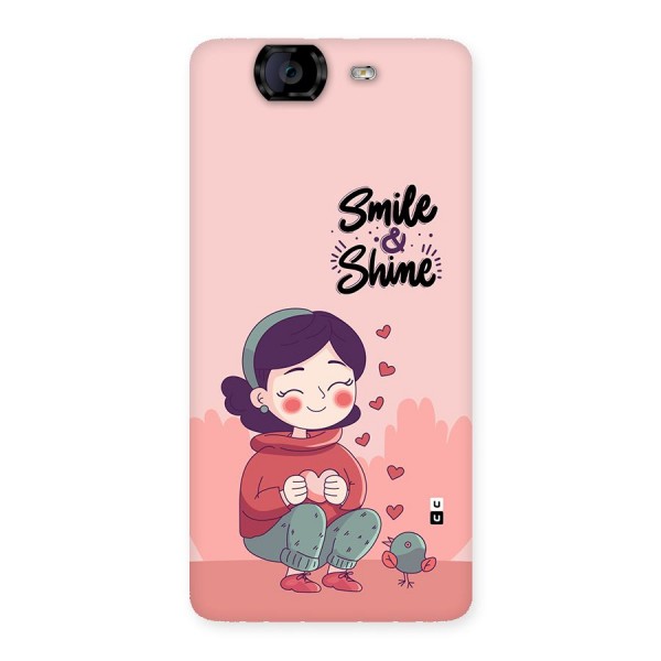 Smile And Shine Back Case for Canvas Knight A350