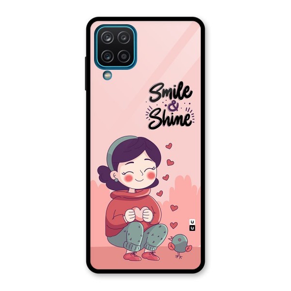 Smile And Shine Glass Back Case for Galaxy A12